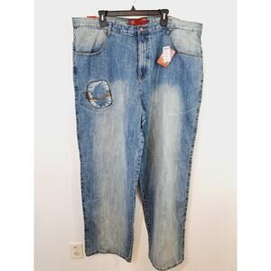 OMAVI NEW! DEADSTOCK! VINTAGE 90'S Delux Fit Med Wash Jeans Size 44 Blue BLK